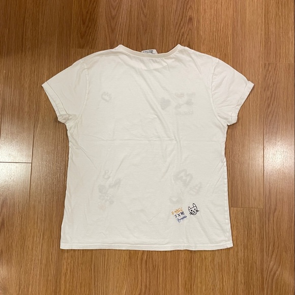 Zara Trafaluc White Embroidery Tee Size M - Picture 3 of 12